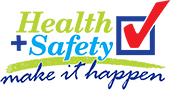 logo, health and safety with checkbox