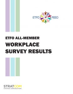 cover of Stratcome 2019 violence survey for ETFO