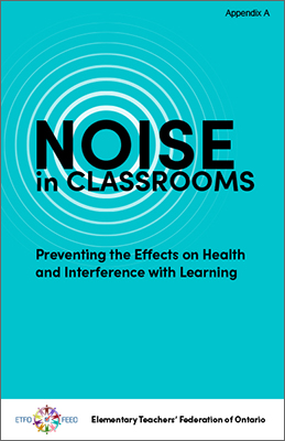 cover of ETFO booklet, Noise in Classrooms