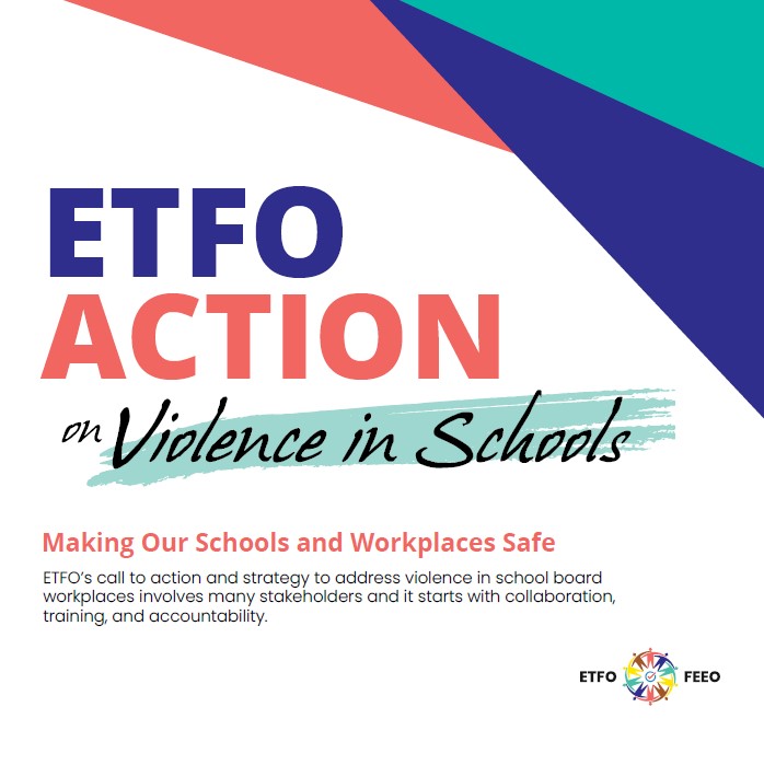 front cover of ETFO Action on Violence brochure