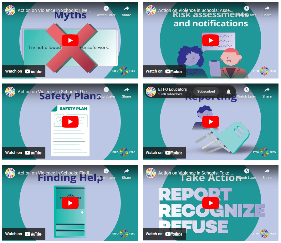 screenshot of 6 action on violence videos