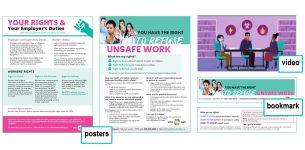 image of ETFO worker rights resources, poster, video and bookmark